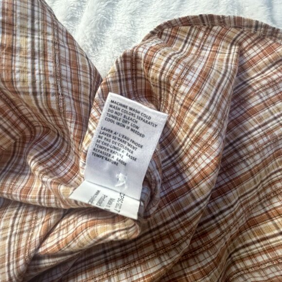 Royal Robbins Mens Plaid Short Sleeve Button-Up Shirt Large Organic Cotton Blend - Picture 5 of 8